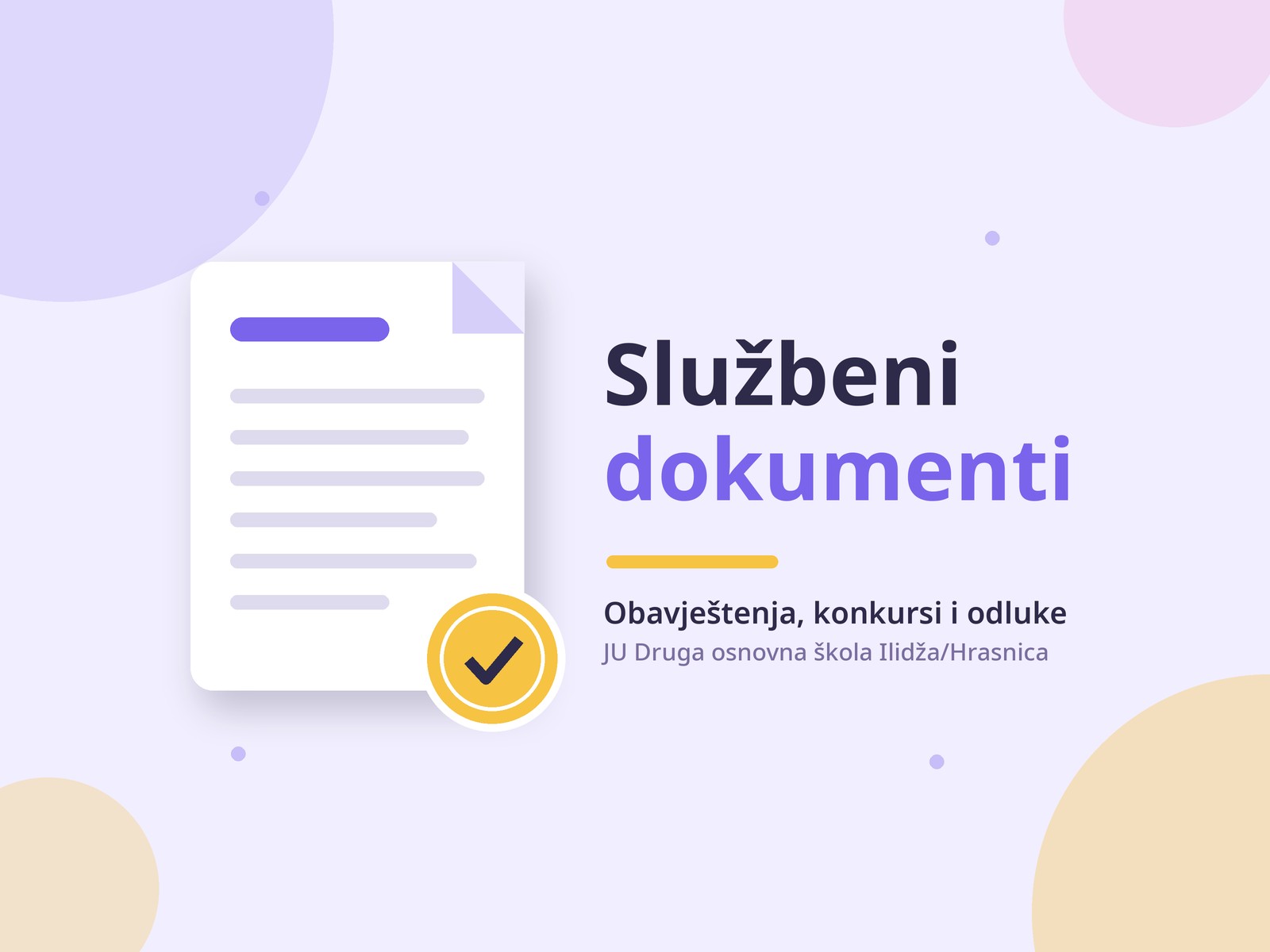 Službeni dokumenti – obavještenja, konkursi i odluke